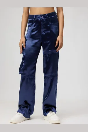 FREAKINS Women Straight Fit High-Rise Cargos Trousers