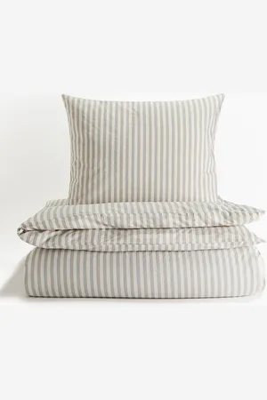H&M Beige Cotton Single Duvet Cover