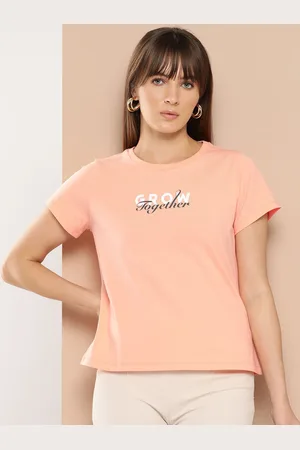 Chemistry Women Printed Round Neck Cotton Tshirt