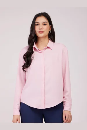 FableStreet Women Solid Spread Collar Casual Shirt