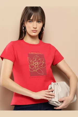 Chemistry Women Solid Round Neck Cotton Tshirt