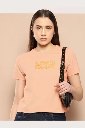 Chemistry Women Printed Round Neck Cotton Tshirt