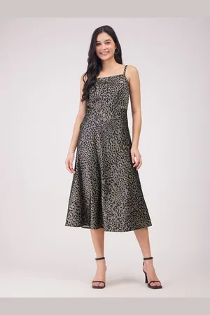 FableStreet Women Shoulder Straps Sleeveless Fit & Flare Midi Dress
