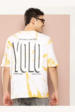 HARVARD Tie and Dye Drop-Shoulder Sleeves Pure Cotton T-shirt