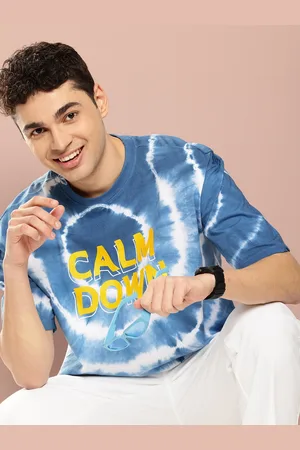 HARVARD Tie and Dye Drop-Shoulder Sleeves Pure Cotton T-shirt