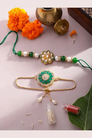 House of Pataudi Kundan Bhaiya Bhabhi Rakhi Gift Set