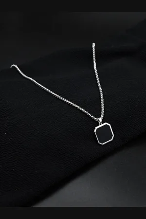 ISHKAARA Men Silver-Plated Stainless Steel Pendant With Chain