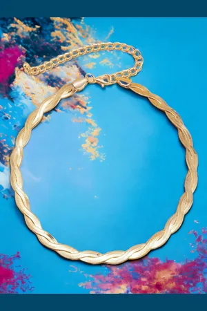 FÁBULA Gold-Plated Interwoven Snake Chain Choker Necklace