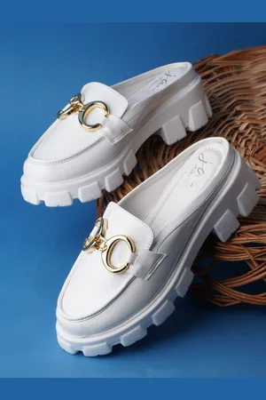 JM Looks Women Buckled Embellished Platform Mules