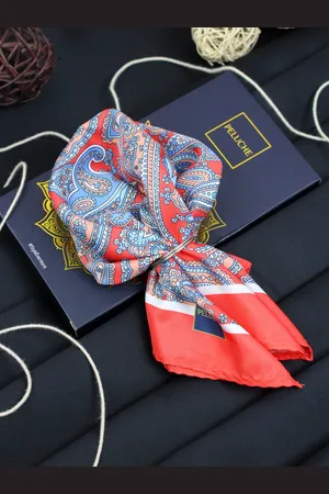 PELUCHE Men Multicolored Printed Silk Pocket Square