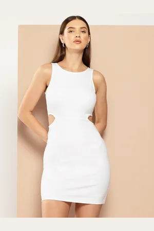 Chemistry Solid Cut-Outs Detail Bodycon Mini Dress