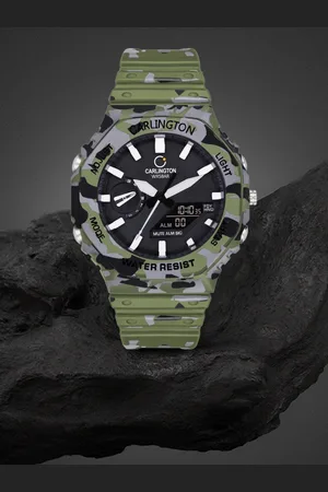 Carlington Printed Dial & Analogue and Digital Watch CT 3322 Army