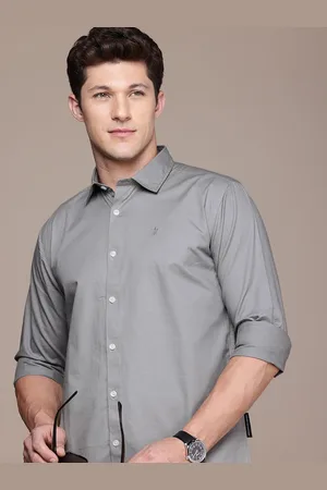 French Connection Men Premium Slim Fit Pure Cotton Slub Casual Shirt