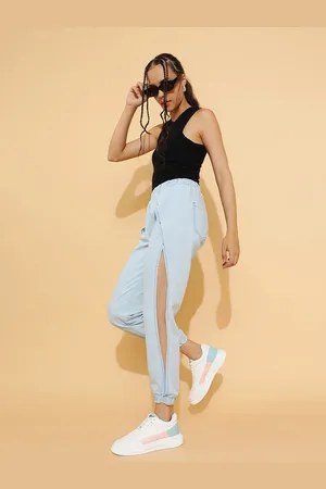 Belliskey Women Blue Loose Fit Joggers Trousers