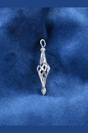 CLARA Men Rhodium-Plated 925 Sterling Silver Contemporary Pendant