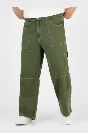 URBANO Men Loose Baggy Fit Washed Cargo Jeans
