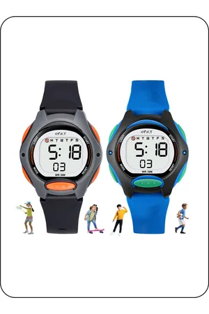 Spiky Kids Pack Of 2 Dial & Straps Analogue Multi Function Watch Combo_EVA2_BluBlk