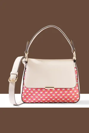 Accessorize Textured PU Structured Hobo Bag with Applique