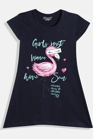 Eteenz Girls Premium Cotton Typography Printed A-Line Dress