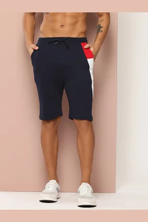 HARVARD Men Navy Blue Solid Pure Cotton Mid-Rise Regular Shorts