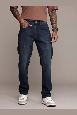 WROGN Men Pure Cotton Relaxed Fit Light Fade Jeans