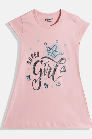 Eteenz Girls Typography Print Cotton A-Line Dress