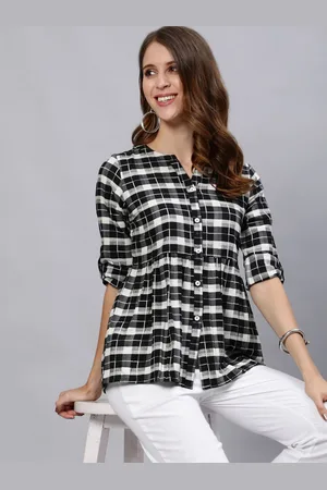 Jaipur Checks Cotton Gathered Shirt