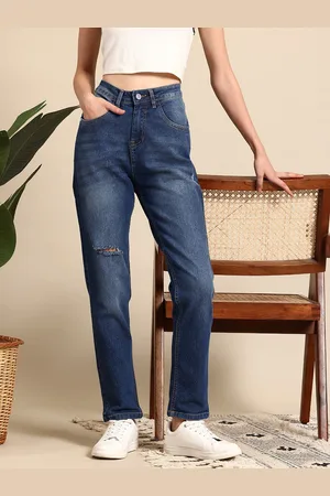 Mast & Harbour Women Boyfriend Fit Mildly Distressed Jeans