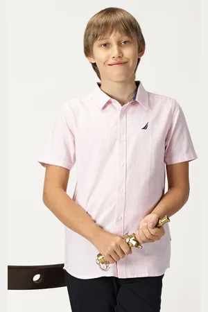 Nautica Boys Premium Opaque Striped Casual Shirt
