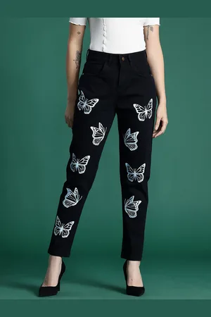DressBerry Women Boyfriend Fit Printed Stretchable Jeans