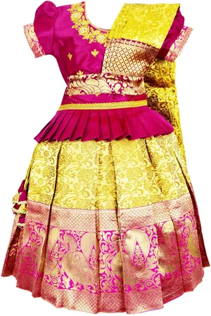 Amirtha Fashion Girls Embroidered Thread Work Ready to Wear Lehenga & Choli With Dupatta