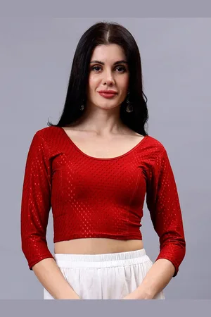 PLUS SIZE Women Woven Design Saree Blouse