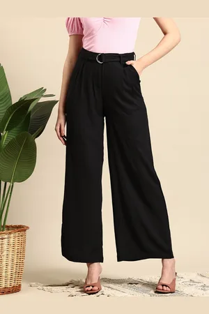 Mast & Harbour Women High-Rise Trousers Comes With a Belt