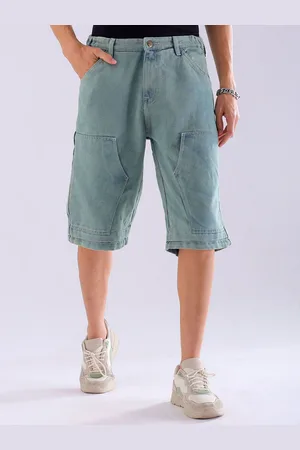 The Indian Garage Co Men Washed Outdoor Denim Shorts