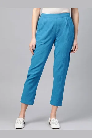 Kalini Women Pleated Cropped Regular Trousers