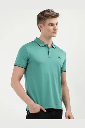 Calvin Klein Men Solid Polo Collar Cotton Slim Fit Tshirt