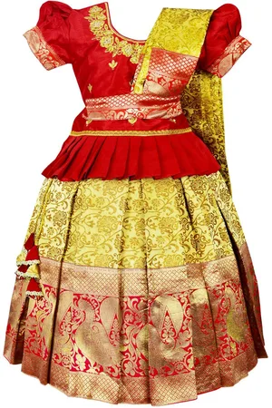Amirtha Fashion Girls Embroidered Thread Work Ready to Wear Lehenga & Choli With Dupatta