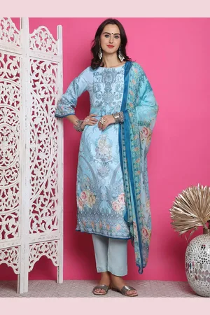 Stylee Lifestyle Ethnic Motifs Digital Printed Satin Unstitched Dress Material