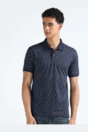 Flying Machine Men Printed Polo Collar Pockets T-shirt