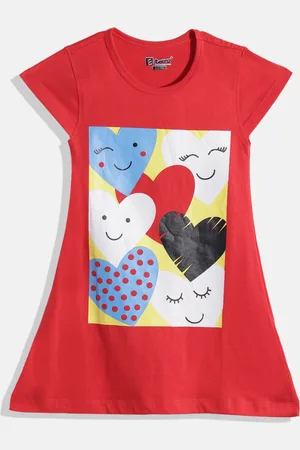 Eteenz Girls Premium Cotton Graphic Printed A-Line Dress