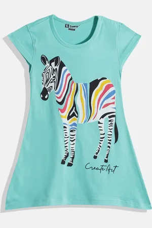 Eteenz Girls Premium Cotton Graphic Printed A-Line Dress