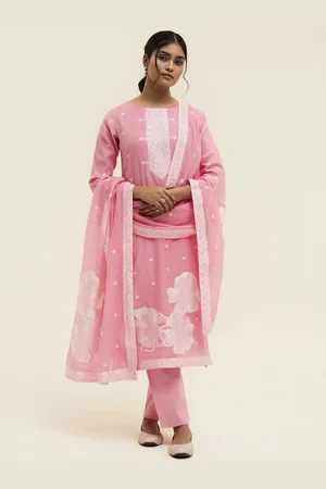 Jaipur Chanderi Jacquard Floral Self-Woven Suit Set