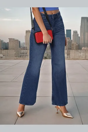 Flying Machine Women Mid-Rise Bootcut Fit Clean Look Non Stretchable Jeans