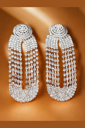 FÁBULA Crystal Studded Drop Earrings