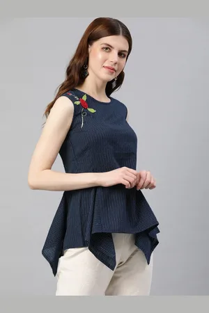 Kalini Women Geometric Print Cotton Blouson Top