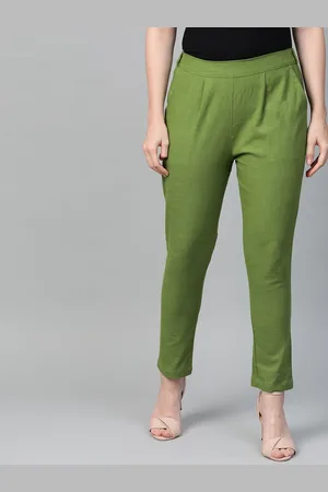 Kalini Women Straight Fit Mid-Rise Flat-Front Trousers