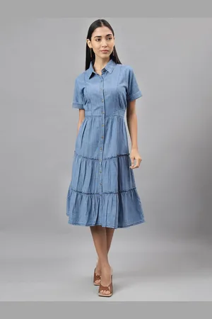 Latin Quarters Denim Shirt Midi Dress