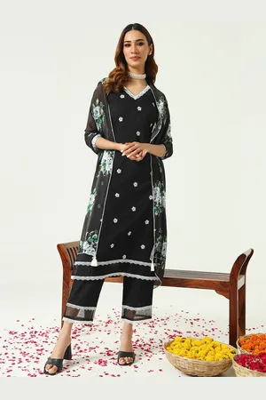 FIORRA Floral Printed Pure Cotton Kurta with Palazzos & Dupatta