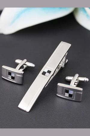 PELUCHE Men Silver-Toned Rhodium-Plated Accessory Gift Set
