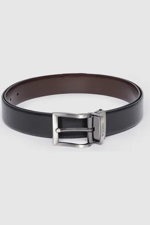 Woodland Men Leather Belt With 2 Buckles